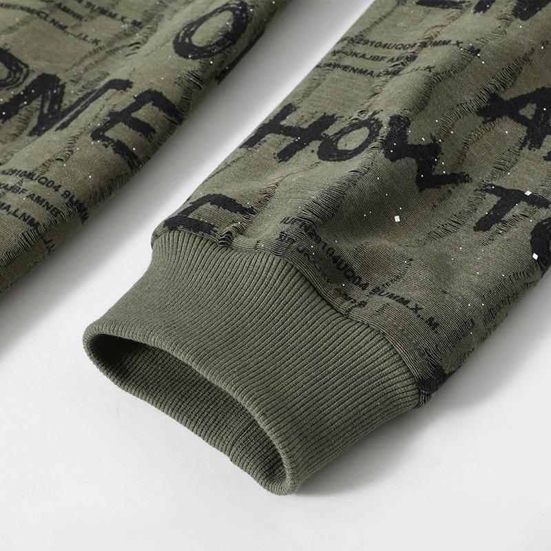 Plus Size 6XL-11XL Fashion Autumn Oversize Sweatshirts for Men Clothes Thick Warm Faux Fleece-lined Long Sleeve Tops Casual Men's Pullovers