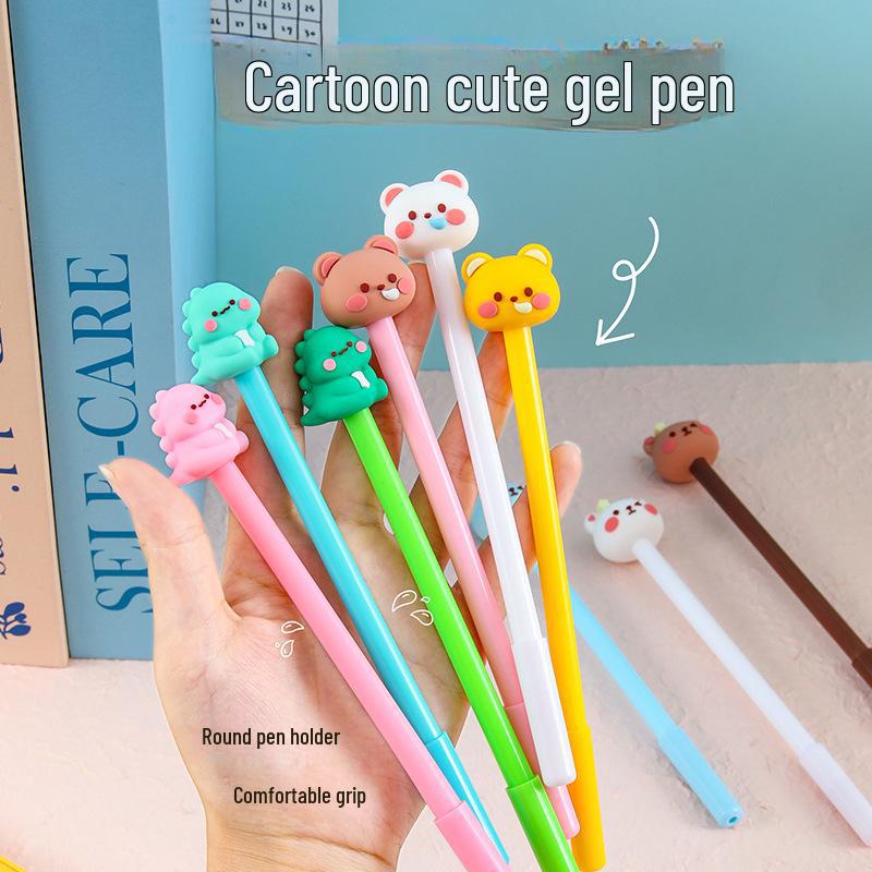 Cute Cartoon Cat Brush Black Pen - Student Reward & Stationery Gift