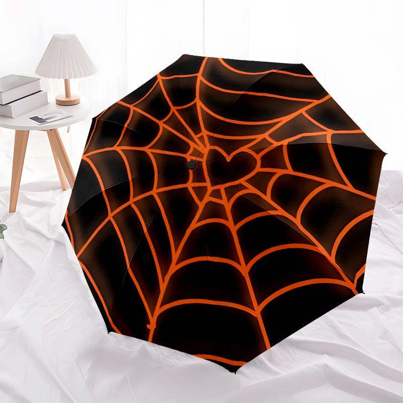 1pc Spider Web Automatic Folding Umbrella - Compact 8-Rib Design, Durable Plastic & Iron, Lightweight for Outdoor Daily Use252