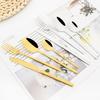 24Pcs Black Dinnerware Set Knife Fork Coffee Spoon Cutlery Set Stainless Steel Flatware Western Kitchen Silverware Tableware
