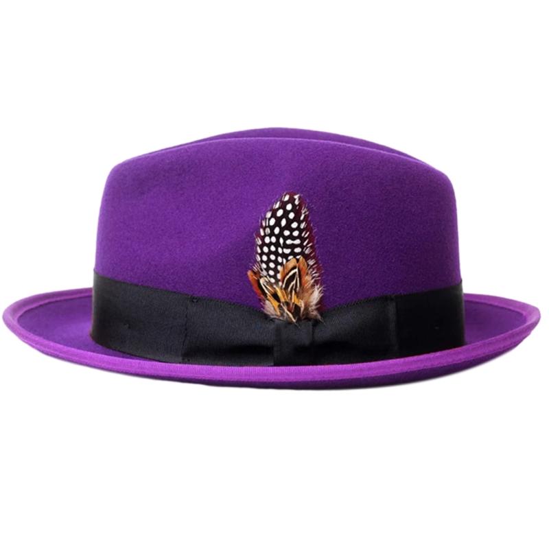 Cappello Panama Vintage Piume Cappello a Tesa Piatta Unisex Cosplay Festa Costume Cappelli Fedora
