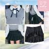 Clearstone Ulzzang Sailor Cosplay Halloween Knit Vest, Women's, Gray X Black