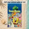 Beach TowelSpongeBob Custom Name Text Personalized Soft Towel for Beach Pool Indoor Home Decor Gift