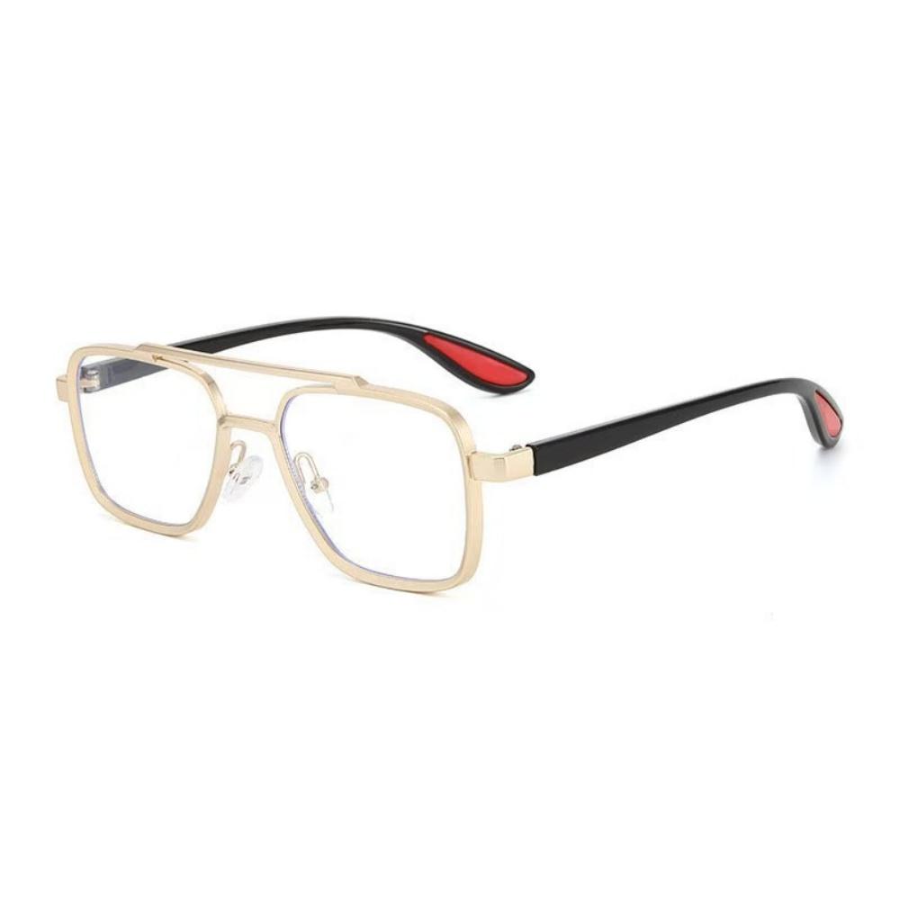 Sun Glasses Metal Square Frame Double Beam Polarized Sunglasses Anti Blue Light Glasses Punk Style Casual Driving Sun Glasses