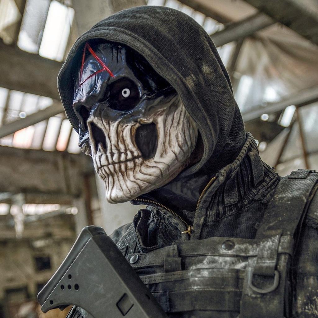 Halloween Horror Bloody Warrior-Skull Mask CS Horror Skull Mask for Games Halloween Mask