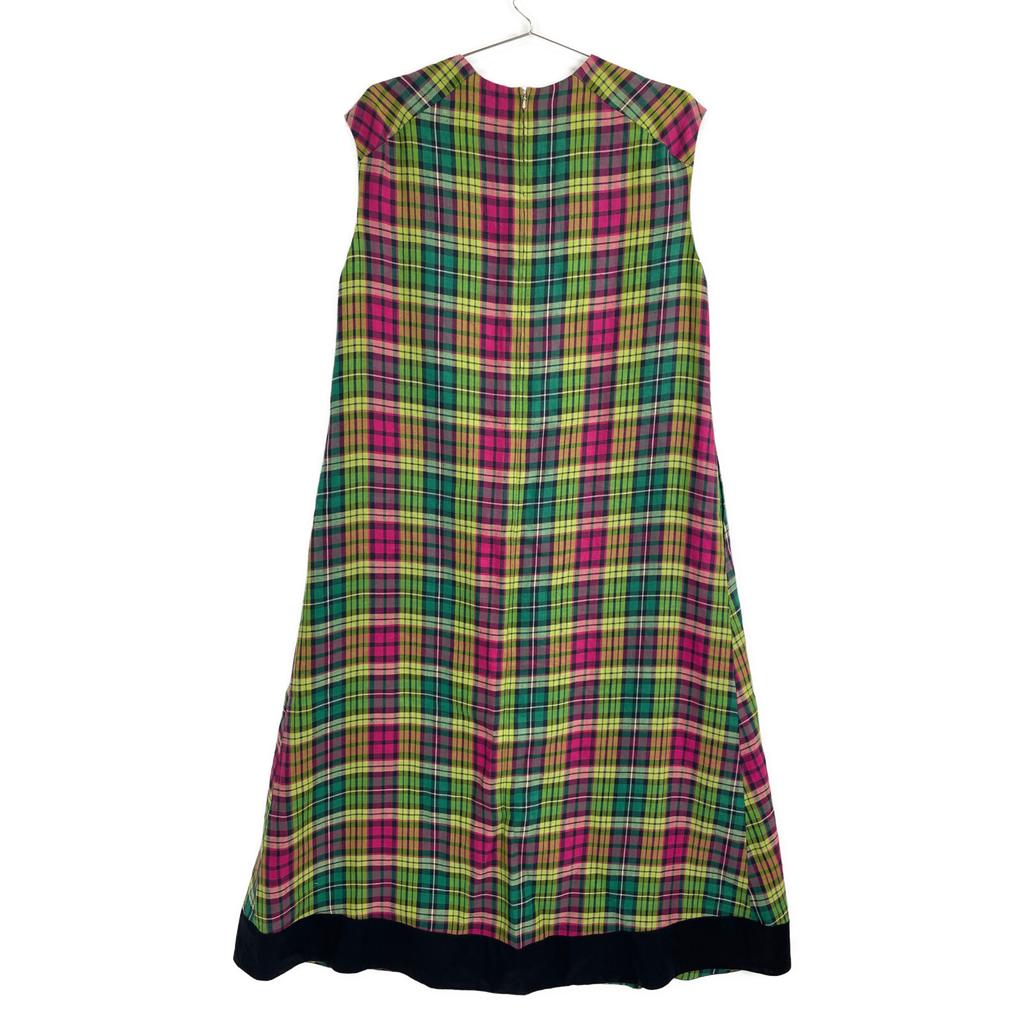 Scye Drawer special order 1221-01420 Green madras check sleeveless dress dress 36 Green Pink Yellow CheckUsed