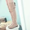 2025 Plus Size Low-Heel Long Loafers Super Thick Warm Winter Plush Over-The-Knee Boots Women's Long Boots With Belt Buckle 2025