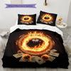 Burning Ball Pattern Bedding Quilt Set Quilt Cover Pillowcase Home Decoration Birthday Gift (1 * Duvet Cover + 2 * Pillowcase, Without Core)