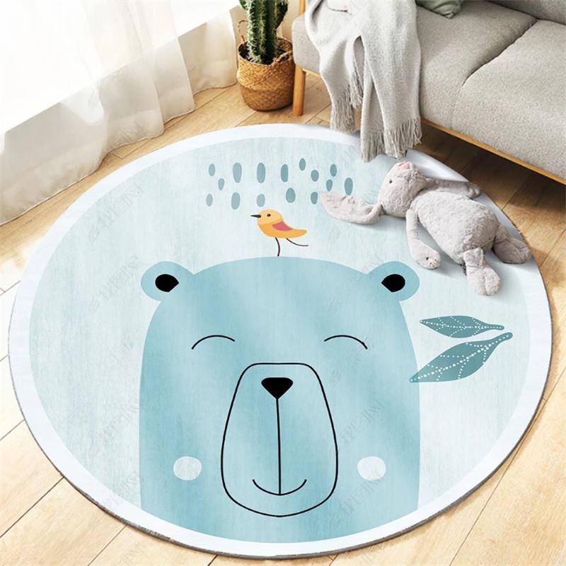 Cartoon Round Carpet for Kids: Living Room, Sofa, Coffee Table, Bedroom Cushion, Hanging Basket, and Chair Floor Mat