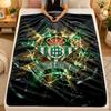 Flannel BlanketReal Betis Football Warm Soft Throw Blanket for Indoor Sofa Bed Living Room Use