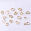 Gold-Plated Geometric Zircon Ear Cuff Earrings