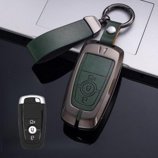 Zinc Alloy Leather Car Key Case Cover For Lincoln MKC Continental MKZ Navigator