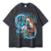 Anime JoJos Bizarre Adventure T Shirt DIO Washed Manga JOJO Stone Ocean Men Women T-shirts Oversized Kujou Jolyne Tops Tees