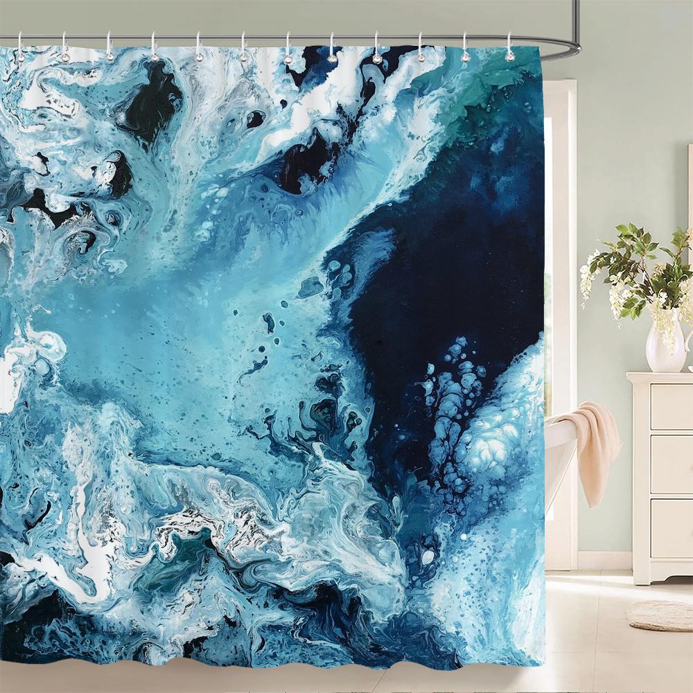 Marble Ripple Shower Curtain Abstract Striped Waterproof Bath Curtain For Bathroom Home Decor Polyester Fabric Bathroom Curtain