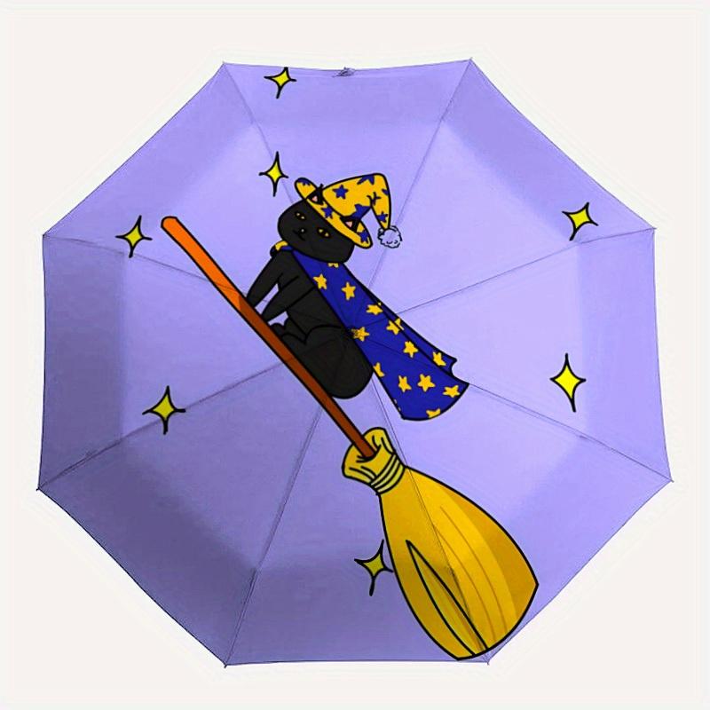 

1pc Witch Cat Automatic Open/close, All-Season Portable Folding Umbrella for Friends, Travel, Everyday yy250812128