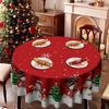 Świąteczny obrus, Świąteczny czerwono-biały obrus, Bałwan choinka prezent, Wodoodporny falowany brzeg, Dekoracja stołu domowego