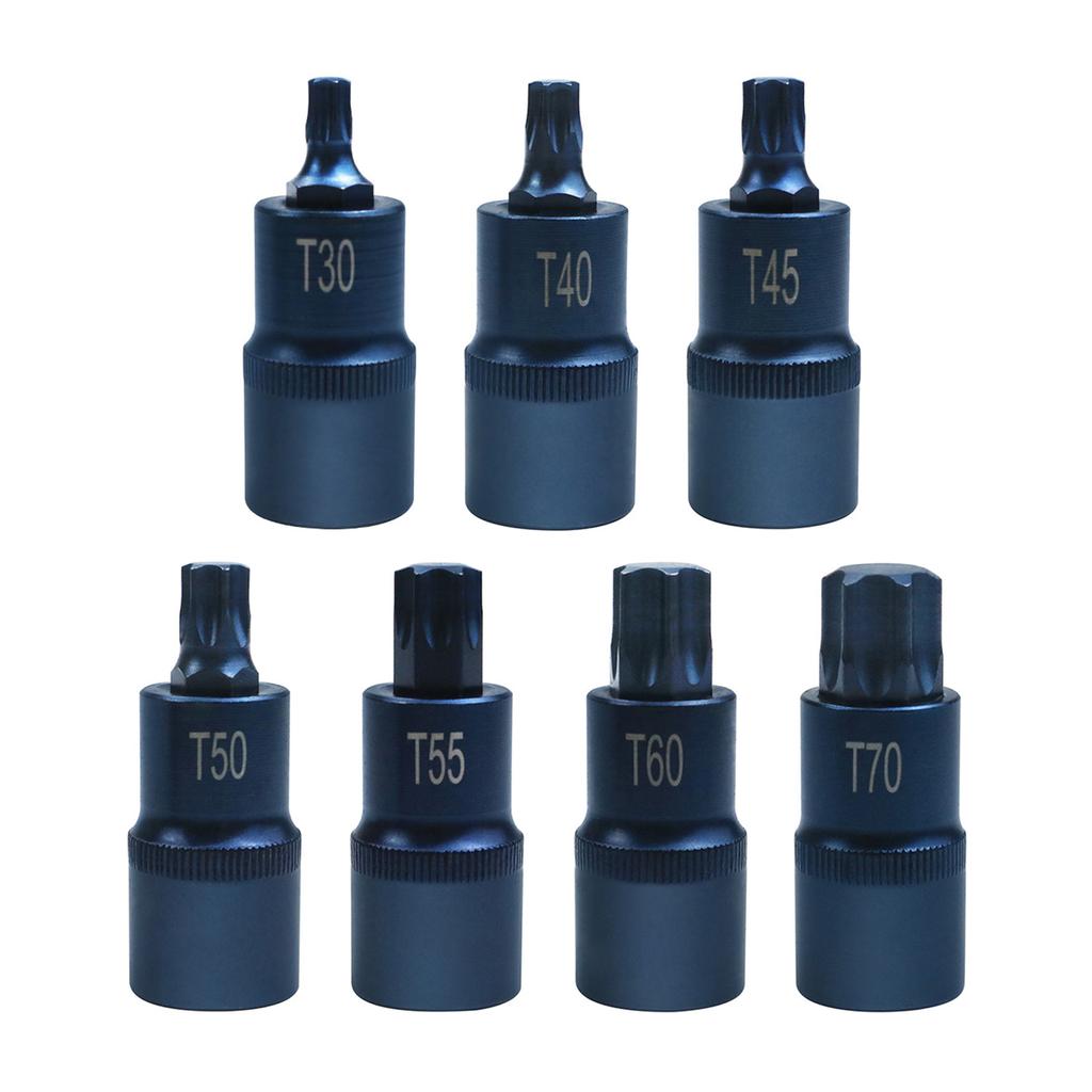 Torx Screwdriver Bits T30 T40 T45 T50 T55 T60 T70 1/2 Inch Electric Screw Driver Bits Set For Ratchet Wrench Tool