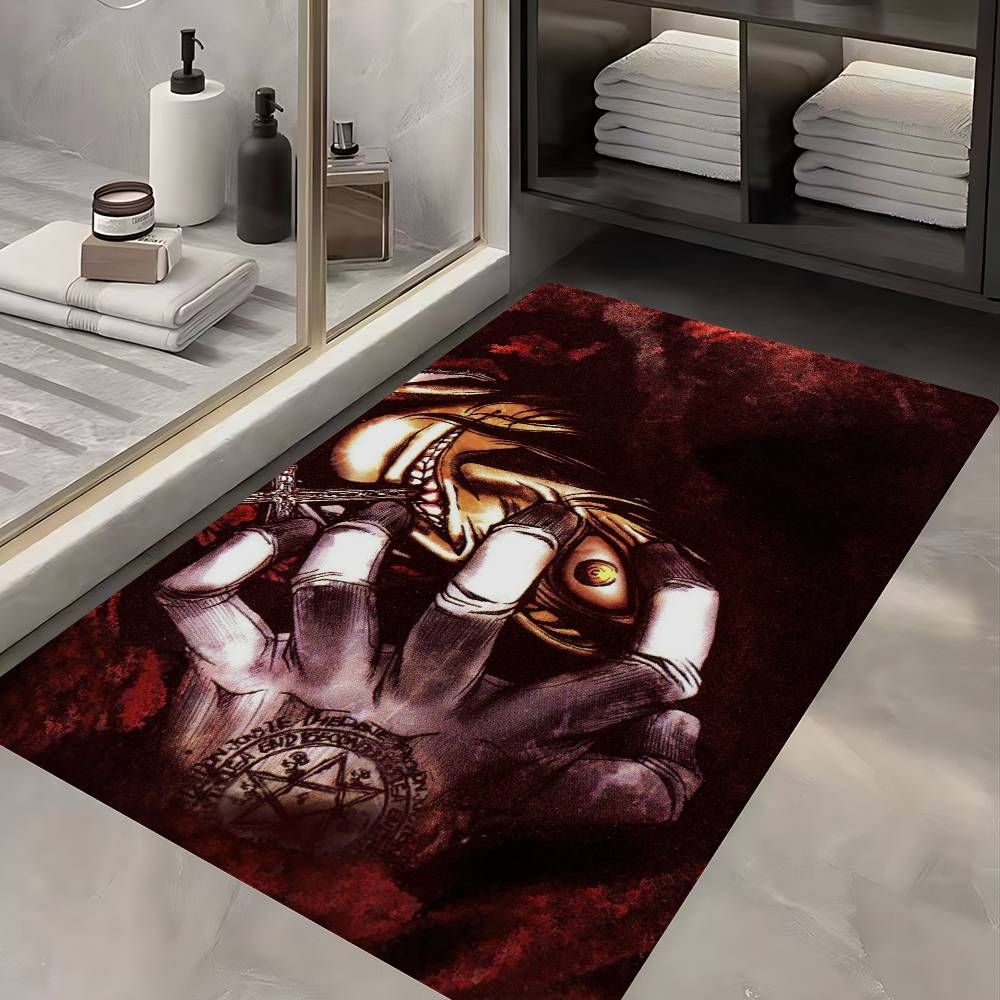 Horror Anime H-Hellsing Floor Mat INS Style Soft Bedroom Floor House Laundry Room Mat Anti-skid Household Carpets