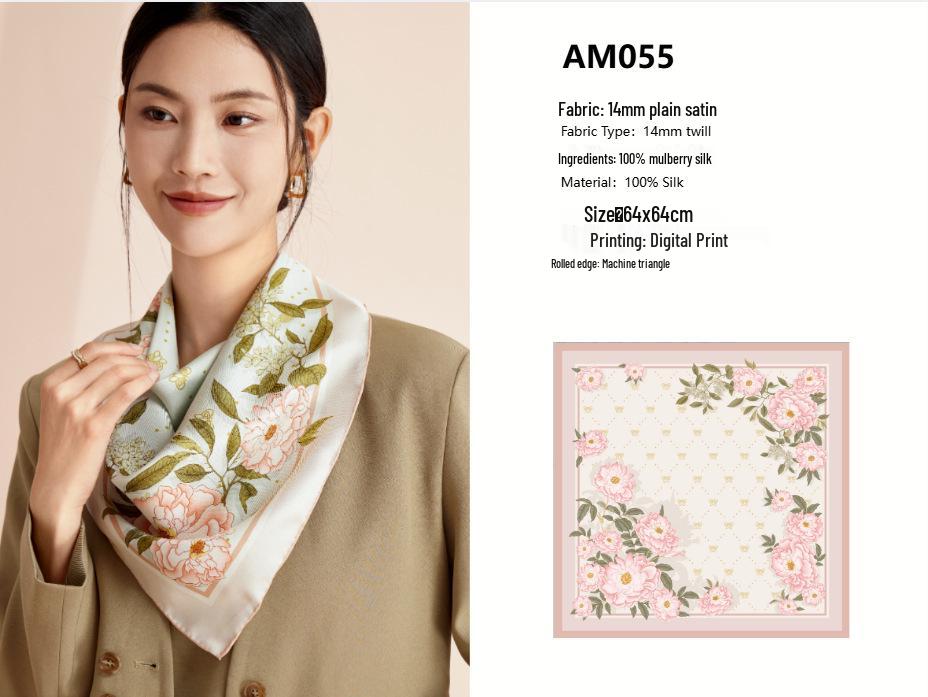 Luxury Mulberry Silk 70cm Square Scarf - Perfect Custom Gift for Mother's Day or Teacher's Day