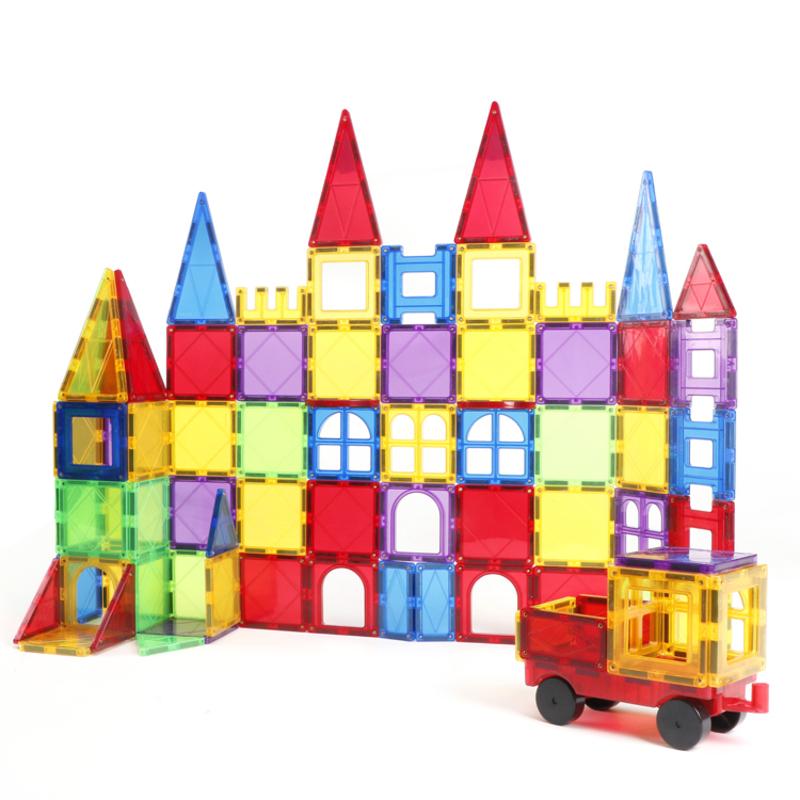 100PCS Big Size Magnetic Building Blocks Constructor Set Kids Magnet Tiles Educational Toys for Children Gifts