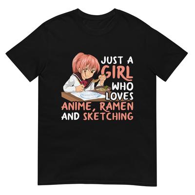 Nur ein Mädchen, das Anime, Ramen und Skizzieren liebt Japan Anime T-Shirt