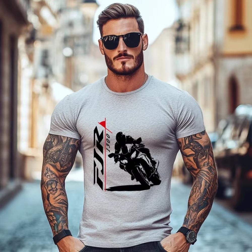Nové 2024 Značka-Oblečení Trička Hip-Hop Jednoduché Prošívané Tričko Topy Košile FJR 1300 Tričko Motocykl Pro Jízdu Fanoušci Trička Košile