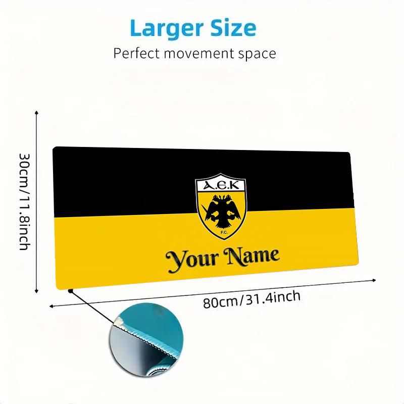 Aek F2 Custom Name Large Size Mouse Pad Large Gaming Table Cushion Non-slip Laptop Tablet Big Mousepad XXL Mat Mini PC Playmat With Lock edge