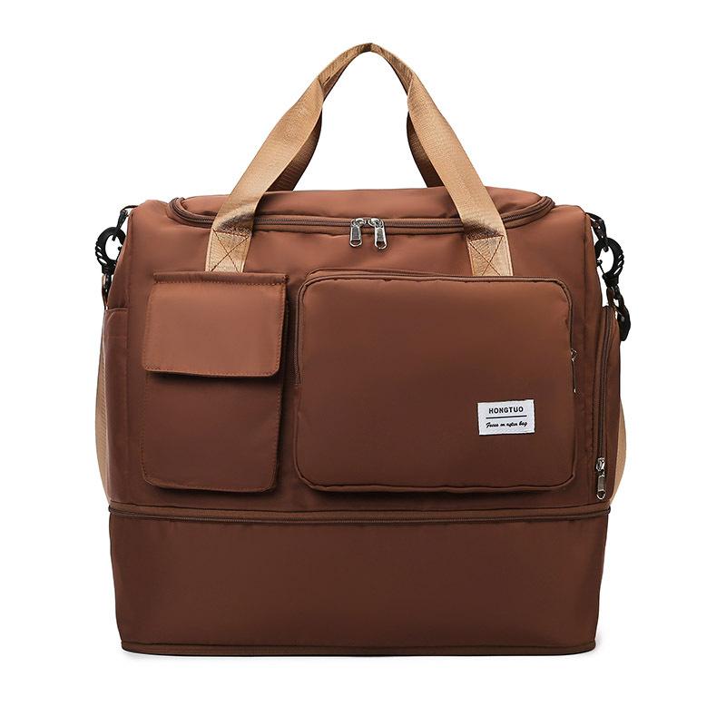 

Travel bag, large-capacity trolley case, handbag for business travel, portable storage bag, short-distance light women s luggage bag темно-коричневого кольору