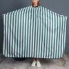 Hair Cutting Cloth Waterproof Green Stripe Printed Cleanable Adjustable Hair Styling Barber Cape