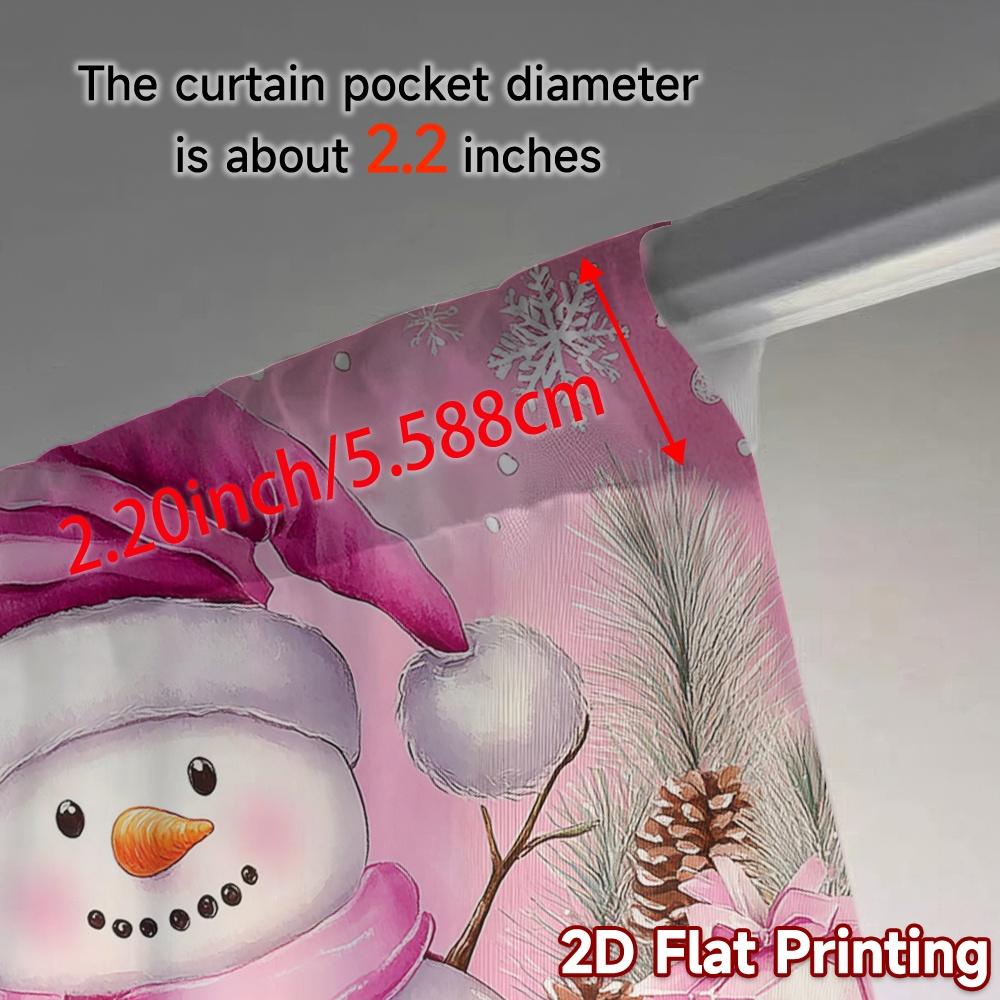 2pcs,Curtains Cute Snowman Christmas Winter Holiday Modern Contemporary Curtains Prints Light Filtering Curtains Decorations
