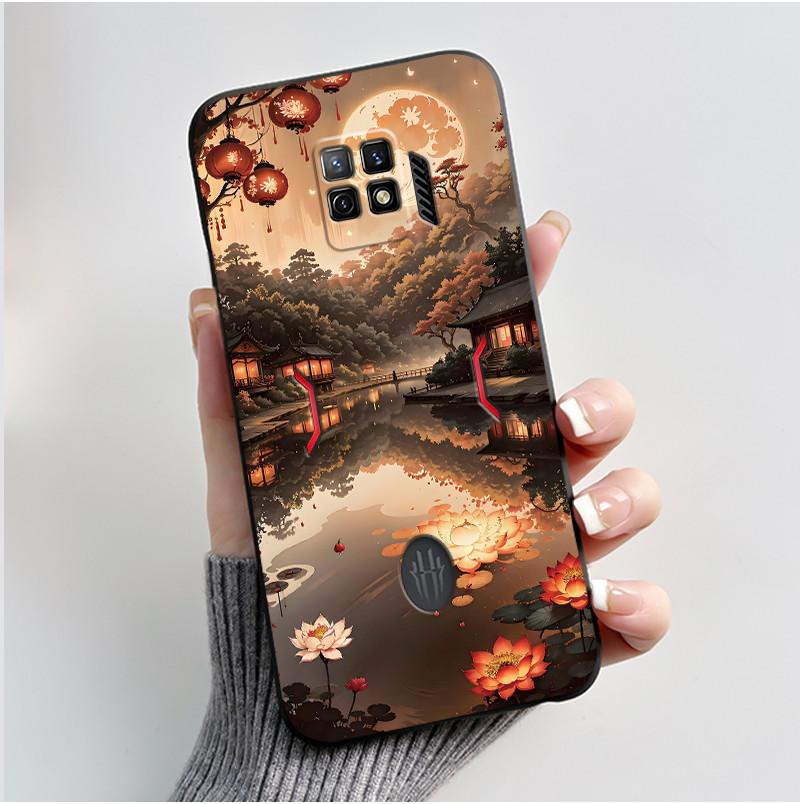 For Nubia Red Magic 7 Pro Case NX709J Back Cover Cute Heart Rabbit Black Soft TPU Phone Case For Red Magic 7S Pro NX709S Shell