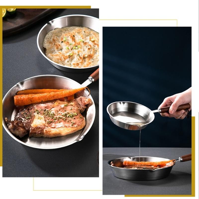 304Stainless Steel Small Pots Multipurpose Cooking Pots Heating Oil Pans Suitable for Cooking Soup Making Oil Pouring