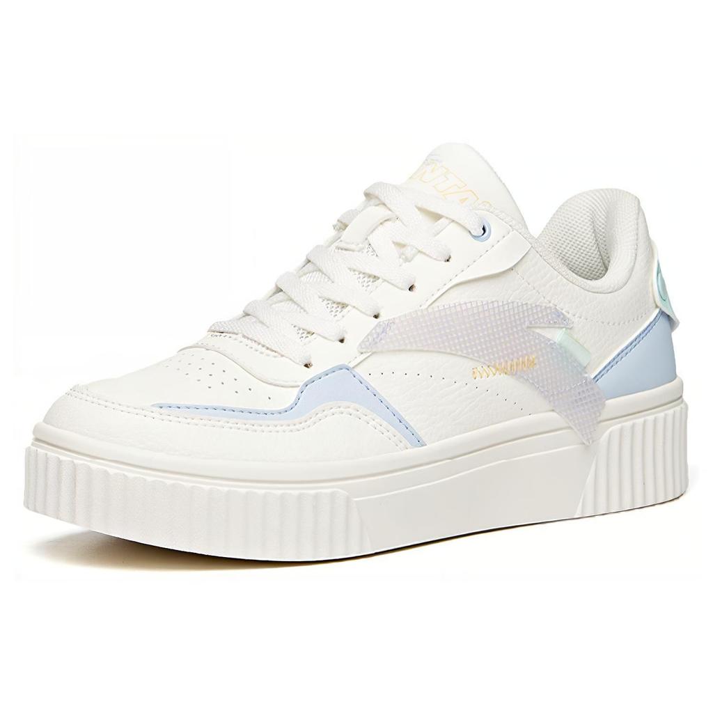 Anta Life Collection Slip Resistant Abrasion Resistant Low top Skateboard Shoes Women's White Blue 922228021-2