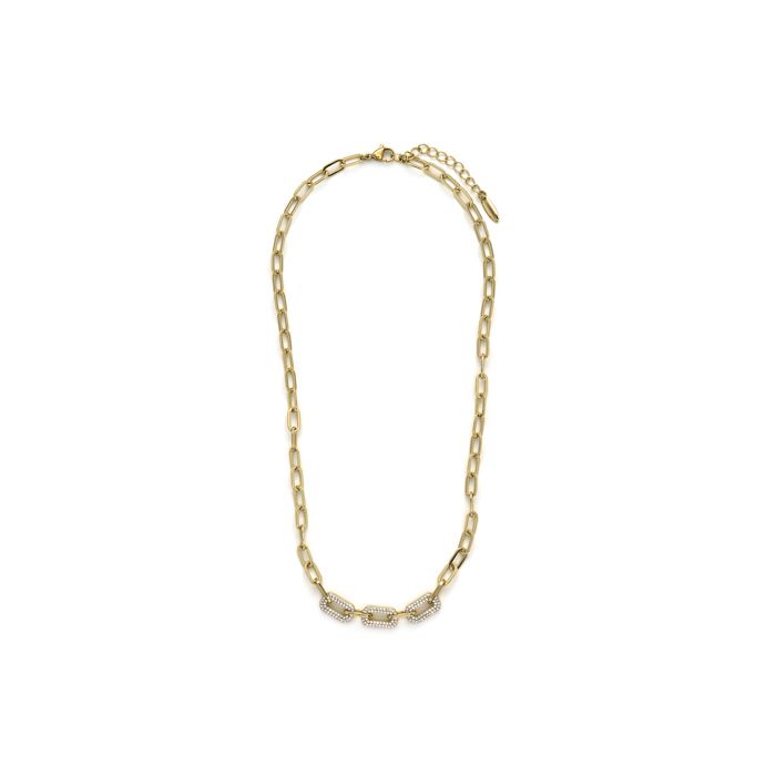 Ketting - LUXENTER - Nelith - Afwerking 18 karaat geelgoud - Meerkleurige stenen - Turkoois en parels
