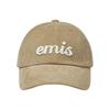 EMIS APPLIQUE CORDUROY BALL CAP-BEIGE