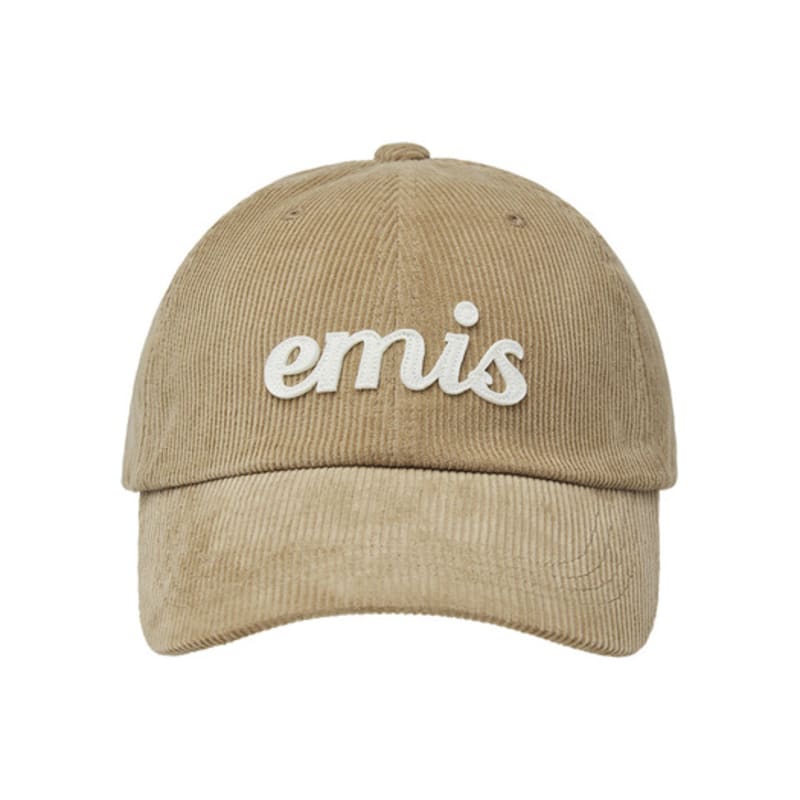 

EMIS APPLIQUE CORDUROY BALL CAP-BEIGE BEIGE