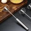 Stainless Steel Egg Beater Hand Push Rotary Whisks Mixer Stirrer Cream Mixer Fast Stirring Convenient Kitchen Tools Bakery Cakes