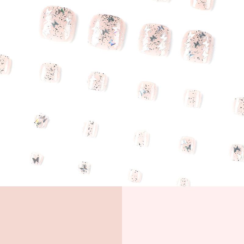 Wear Nail Silver Glitter Butterfly Sequins Toenails Wear Nails Nail Art Nail Pads Nail Pads Wear Nails