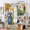 2pcs Cartoonish Animal Pattern Curtain   Design Blackout Curtain   Polyester   Kids Room Window Decor   Home Decor   Rod Pocket Curta