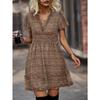 Women's Sexy Insulated V-neck Short Sleeve Dress
