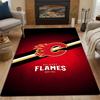 Calgary Flames Logo Teppich Design Gemusterter Teppich, rutschfeste Matte geeignet für Wohnzimmer und Schlafzimmer Sofas