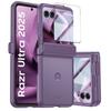 Для Motorola Razr 60 Ultra Чохол, Захист шарніра, Вбудований захист екрану, Бездротова зарядка, Ударостійкий, Тонкий Міцний Захисний Чохол для Телефона - Фіолетовий