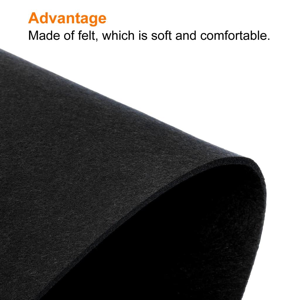 PATIKIL 70x33cm Desk Mat Protector Felt Dual Side Mouse Pad Writing Mat for Office Home Black