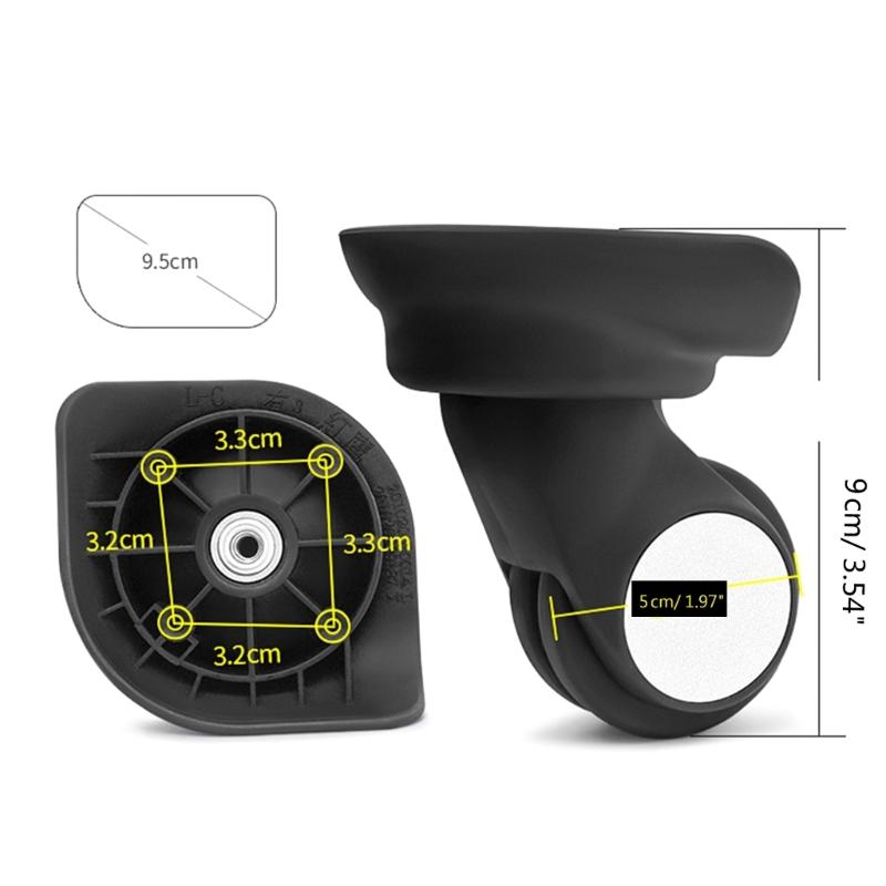 2 st Reservhjul för Resväska Kraftigt Rullhjul för Bagagebox Resväska 360 graders Svängbart Kit SilentWheel