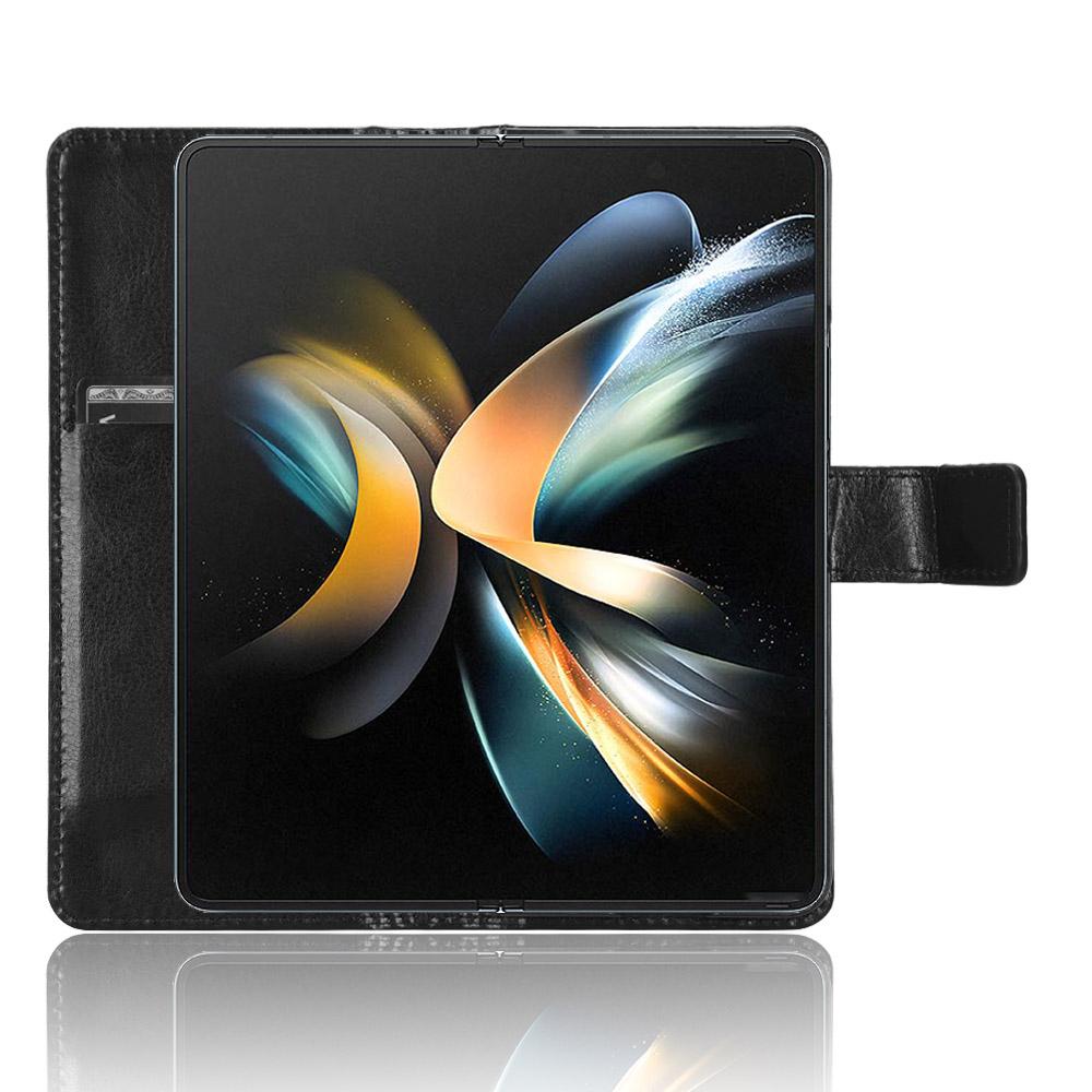 For Samsung Galaxy Z Fold 7 6 5 & 4 & Fold 3 Crazy Horse Pattern Wallet Leather Flip Card Slot Cover Case with Pen Slot