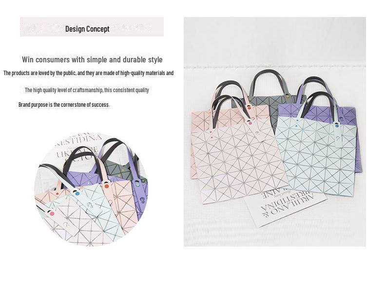 Geantă de umăr cu model geometric de diamant în stil japonez pentru vara 2023, Variație de culoare 6x6