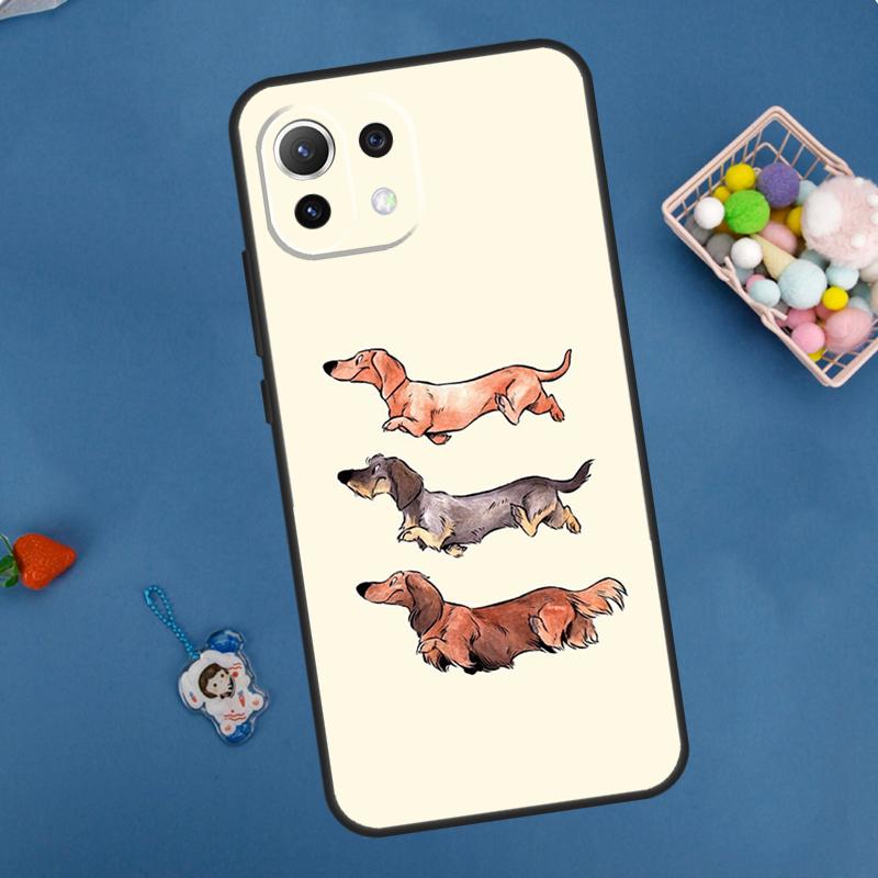 Cartoon Dachshund Dog Case For POCO F5 X3 X5 Pro X4 F4 GT C40 M5s F3 Cover For Xiaomi 13 12 Lite 12T 11T Pro 12X