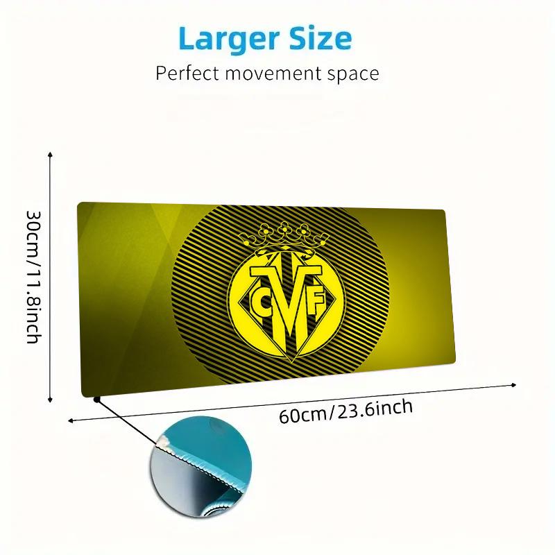 Villarreal Club de Fútbol Print Cushion Non-slip Laptop Tablet Big Mousepad XXL Mat Mini PC Playmat With Lock edge