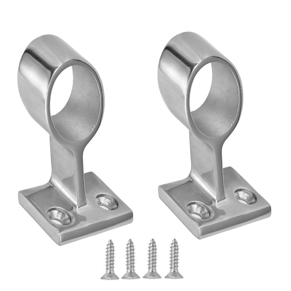 2 Pcs 1 Inch Boat Hand Rail Fitting Marine Stanchion Hardware for Marine Boat and Yacht