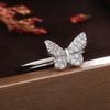 New Silver Color Delicate Butterfly Women Rings Brilliant Cubic Zirconia Girl Stylish Party Accessories Female Trendy Jewelry